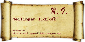 Meilinger Ildikó névjegykártya